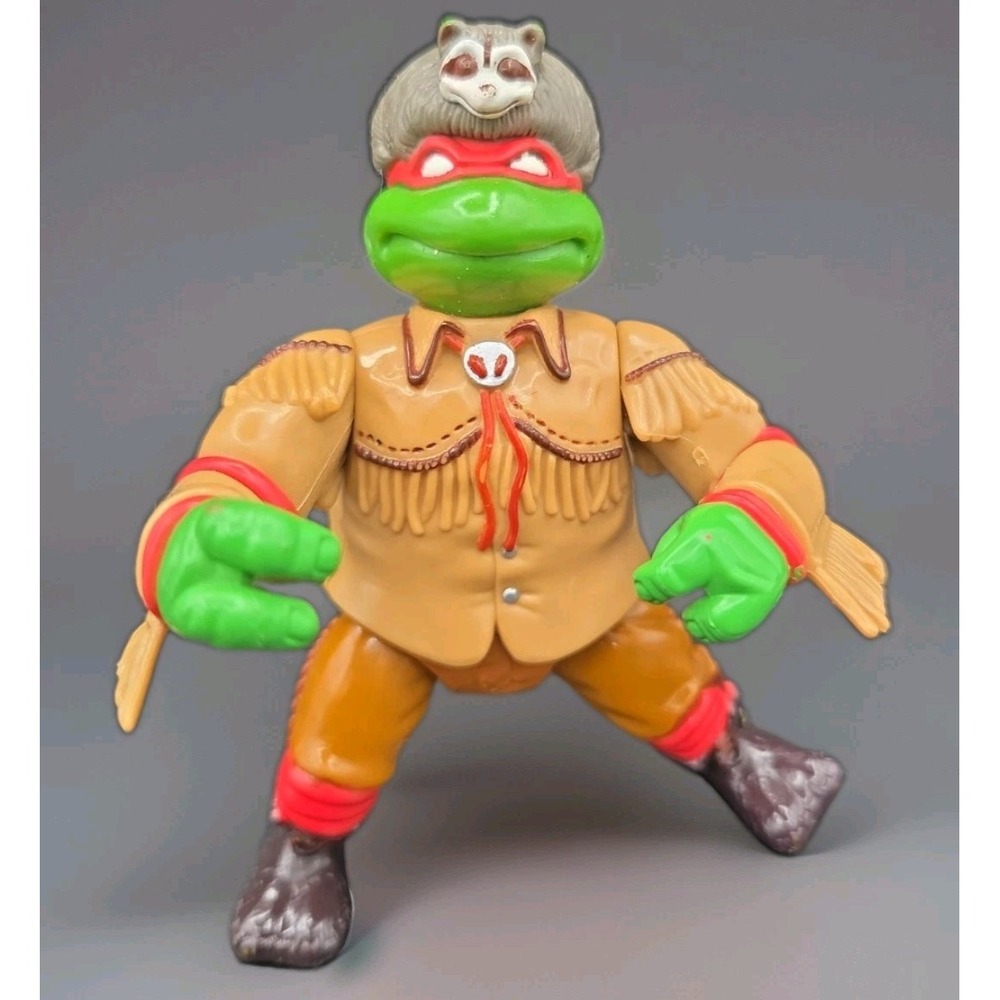 Vtg 1992 TMNT Wacky Wild West Sewer Scout Raphael Action Figure Playmates Loose